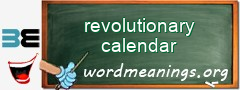 WordMeaning blackboard for revolutionary calendar